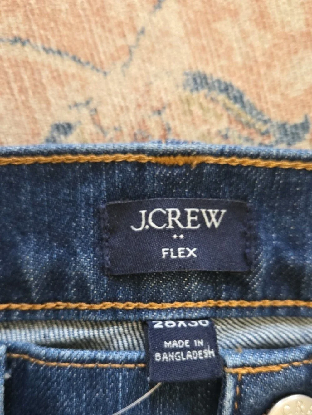 J. Crew Flex Slim Straight Blue Jeans Stretch Denim Classic 5 Pocket 28x30 NEW